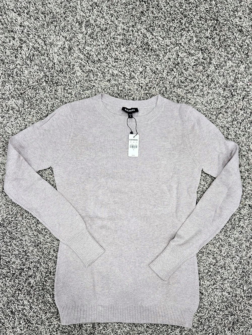 Express Lightweight Crew Neck Ribbed Sweater Size Large NWT